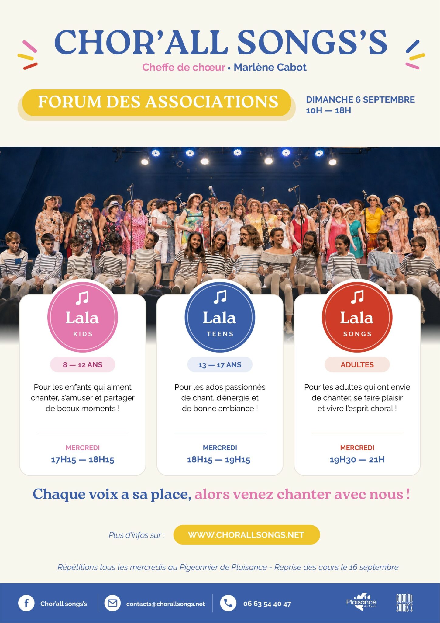 Affiche Chor'All Songs's : Forum des associations dimanche 6 septembre 10h-18h